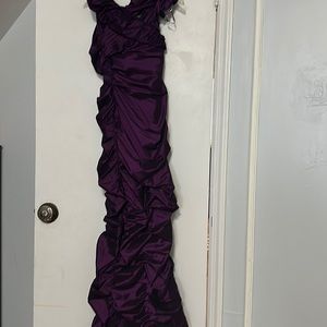 Purple dress occasional dress with zipper
